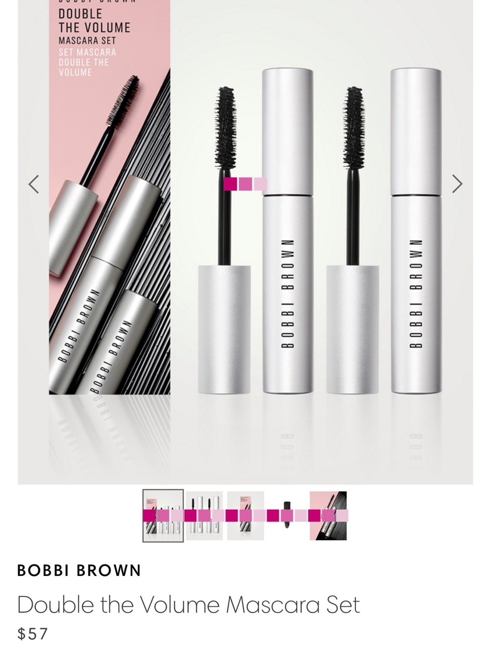 4 in total! Bobbi Brown Double the Volume Mascara Set — Black